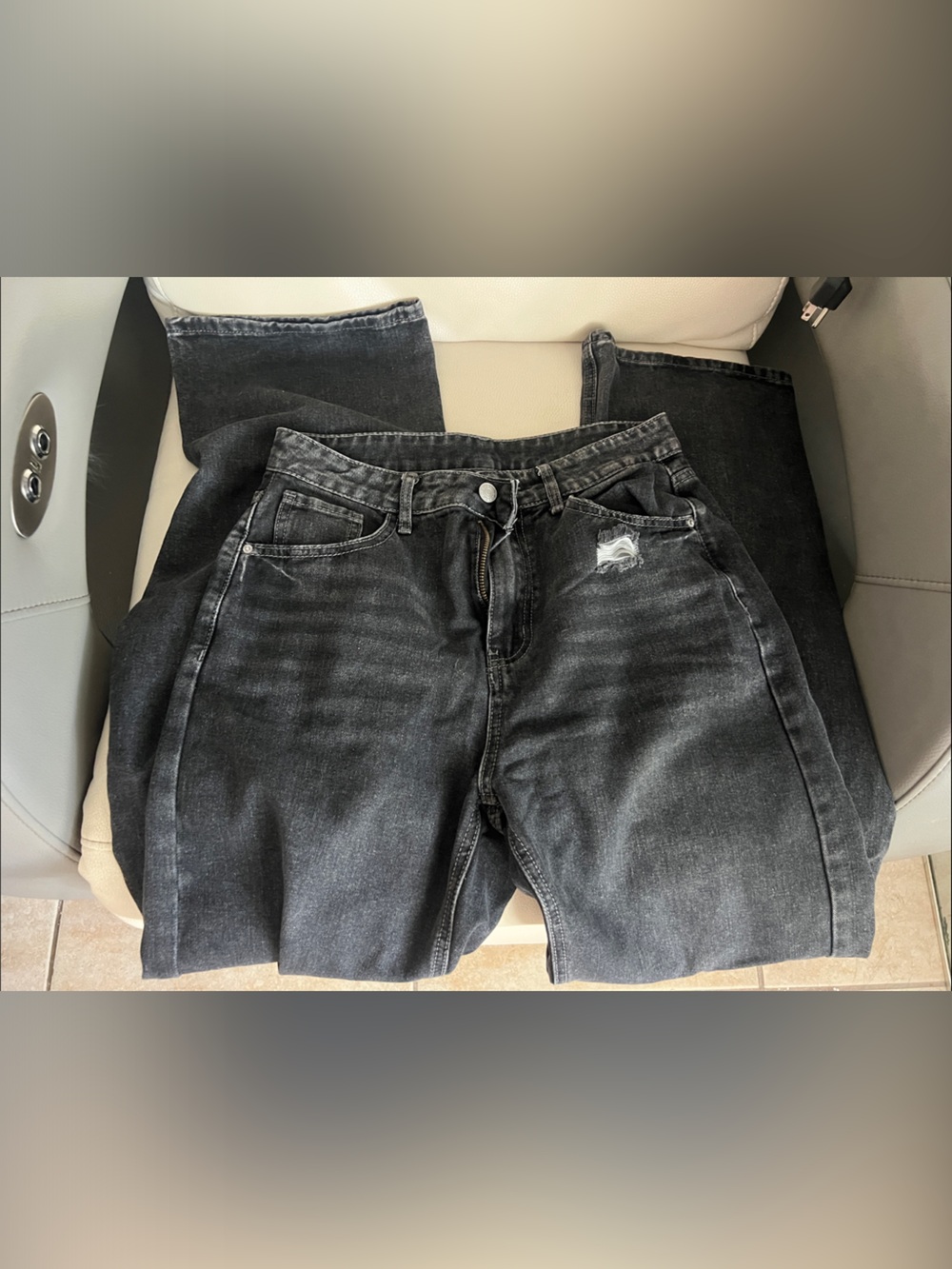 SHEIN Straight Leg Black Fade Jeans